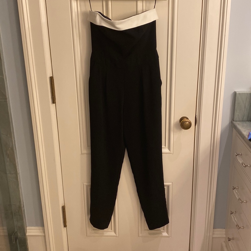 Trina turk black and white jumpsuit